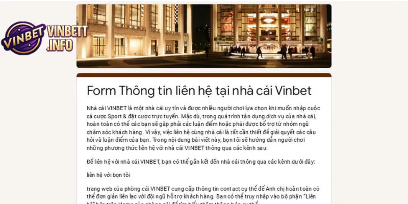 Vinbet hỗ trợ khách hàng 24/7 qua nhiều kênh khác nhau 
